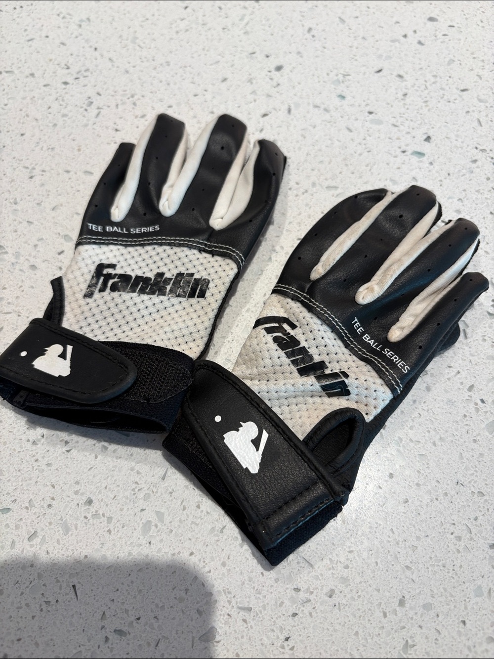 Franklin Kids Black & White Tee Ball Gloves